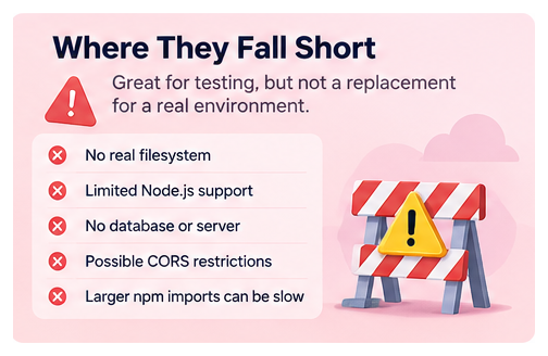 Where online JavaScript compilers fall short